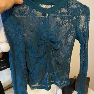 Free people mesh floral top